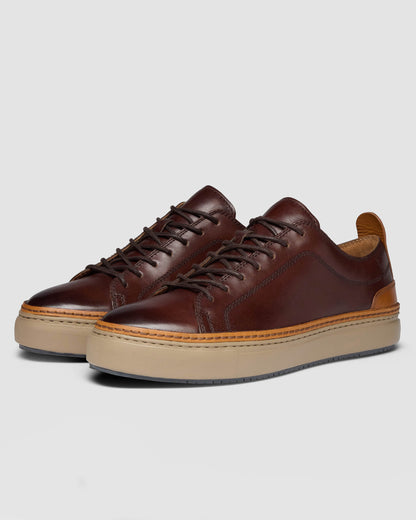 Oliver Sweeney Lopes Mens Leather Cupsole Trainers - Brown