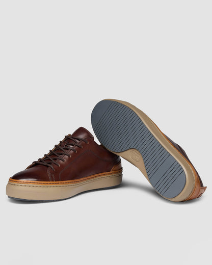 Oliver Sweeney Lopes Mens Leather Cupsole Trainers - Brown