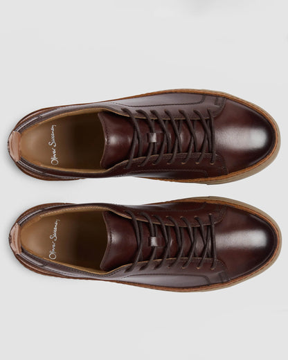 Oliver Sweeney Lopes Mens Leather Cupsole Trainers - Brown