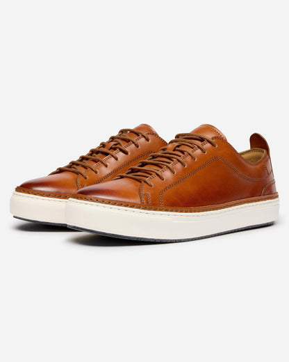 Oliver Sweeney Lopes Mens Leather Cupsole Trainers - Tan