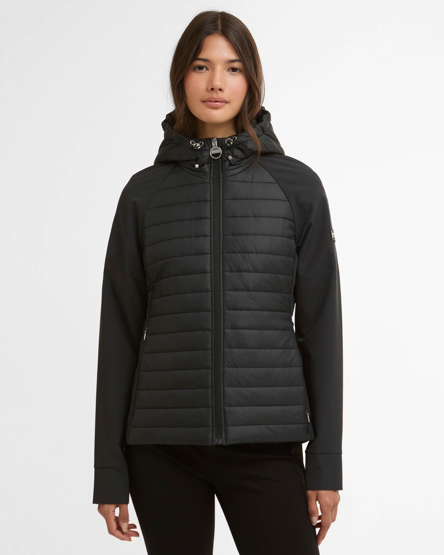 Barbour International Valentina Womens Quilted Hybrid Jacket - Black