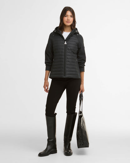Barbour International Valentina Womens Quilted Hybrid Jacket - Black