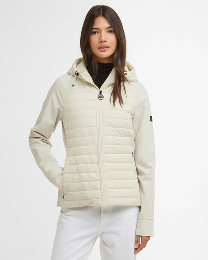 Barbour International Valentina Womens Quilted Hybrid Jacket - Bone White