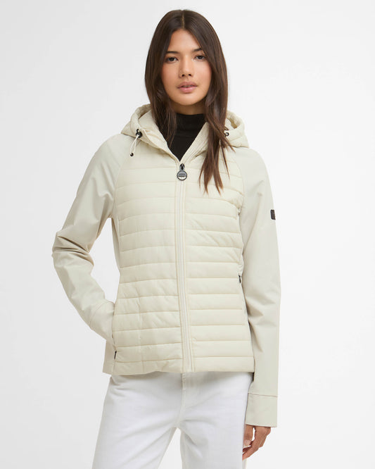 Barbour International Valentina Womens Quilted Hybrid Jacket - Bone White