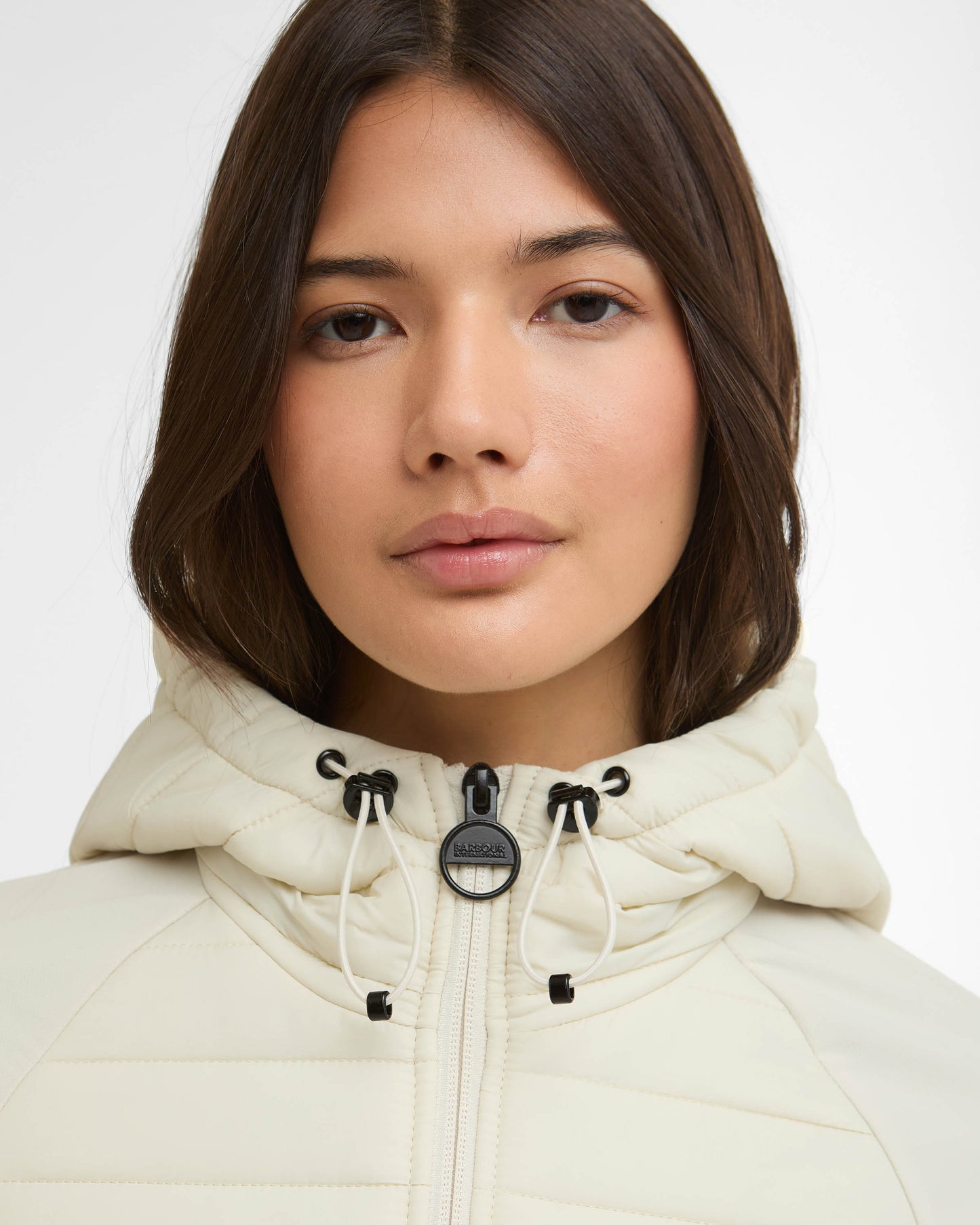 Barbour International Valentina Womens Quilted Hybrid Jacket - Bone White