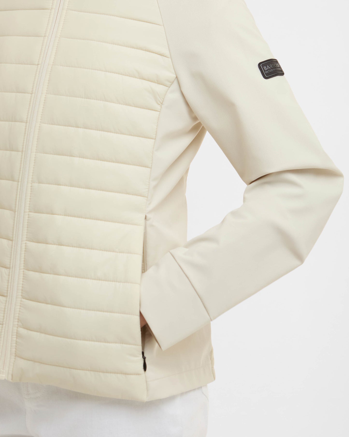 Barbour International Valentina Womens Quilted Hybrid Jacket - Bone White