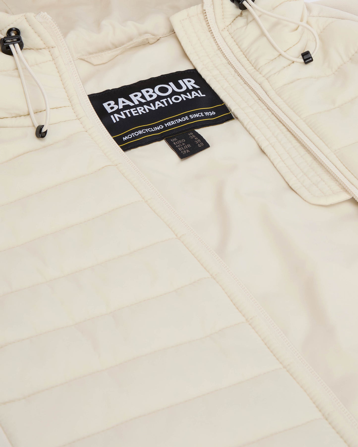 Barbour International Valentina Womens Quilted Hybrid Jacket - Bone White