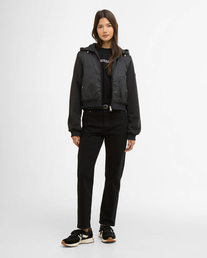 Barbour International Equinox Womens Quilted Sweat - Black | CHO | Designer Womens Jackets