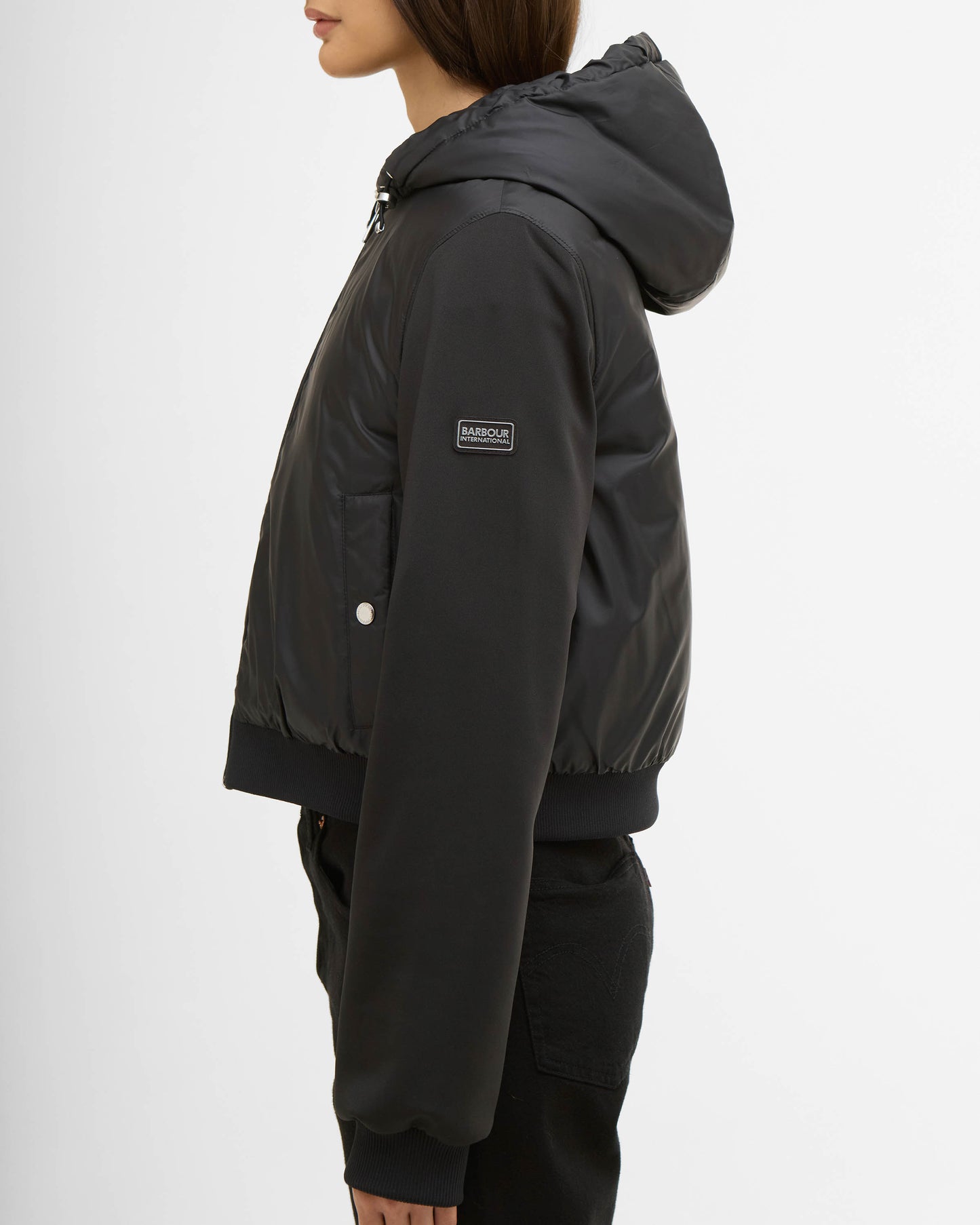 Barbour International Equinox Womens Quilted Sweat - Black | CHO | Designer Womens Jackets