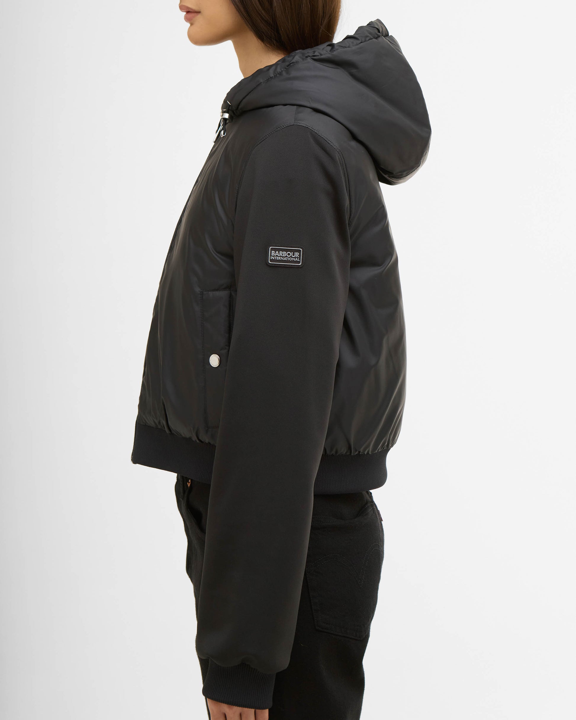 Barbour International Equinox Womens Quilted Sweat - Black | CHO | Designer Womens Jackets