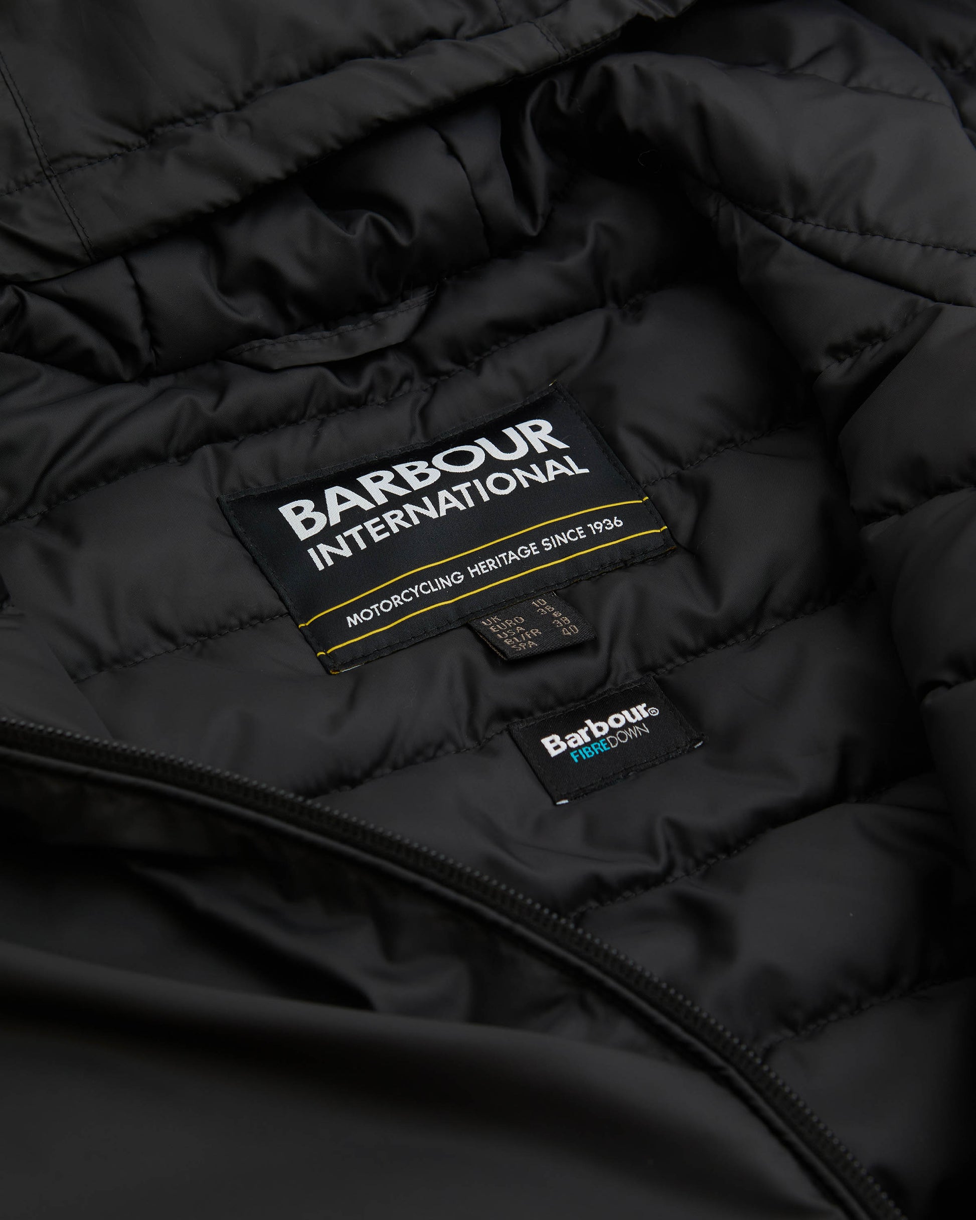 Barbour International Equinox Womens Quilted Sweat - Black | CHO | Designer Womens Jackets