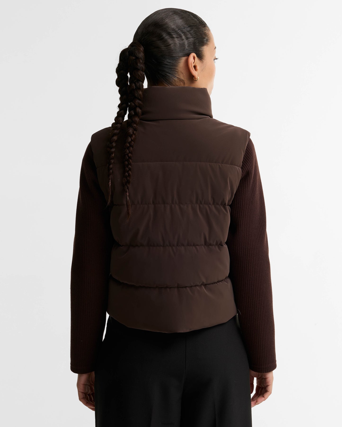 Barbour International Balaton Womens Faux Velvet Quilted Hybrid Jacket - Truffle | CHO | Designer Womens Hybrid Jackets