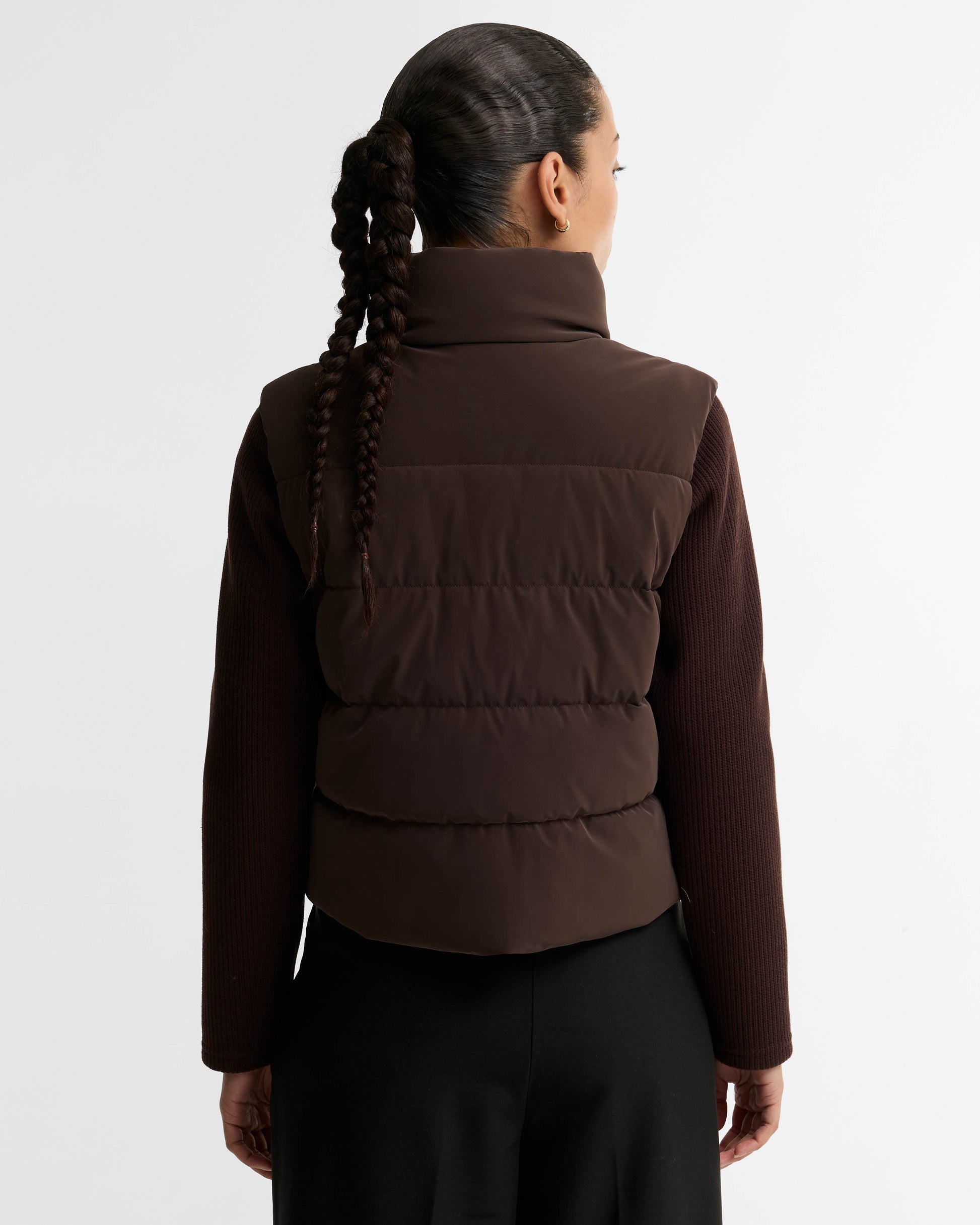 Barbour International Balaton Womens Faux Velvet Quilted Hybrid Jacket - Truffle | CHO | Designer Womens Hybrid Jackets