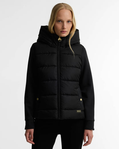 Barbour International Conway Womens Quilted Hybrid Jacket - Black | CHO | Designer Womens Hybrid Jackets