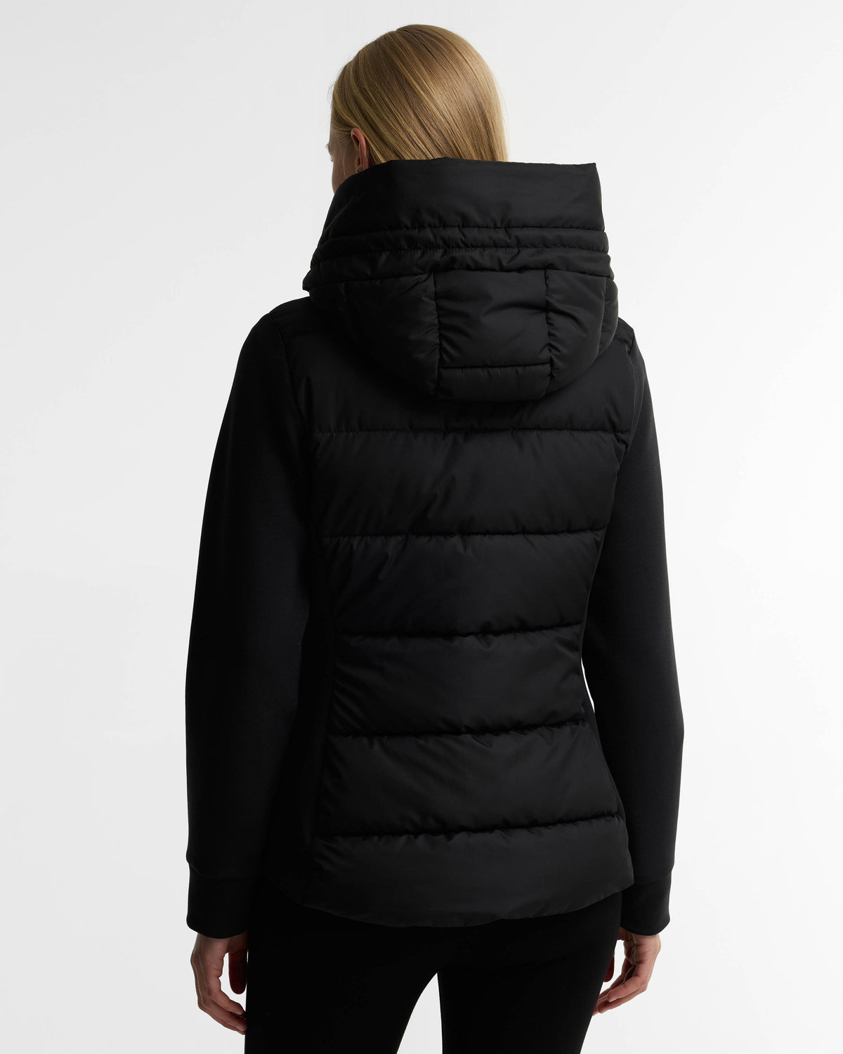 Barbour International Conway Womens Quilted Hybrid Jacket - Black | CHO | Designer Womens Hybrid Jackets