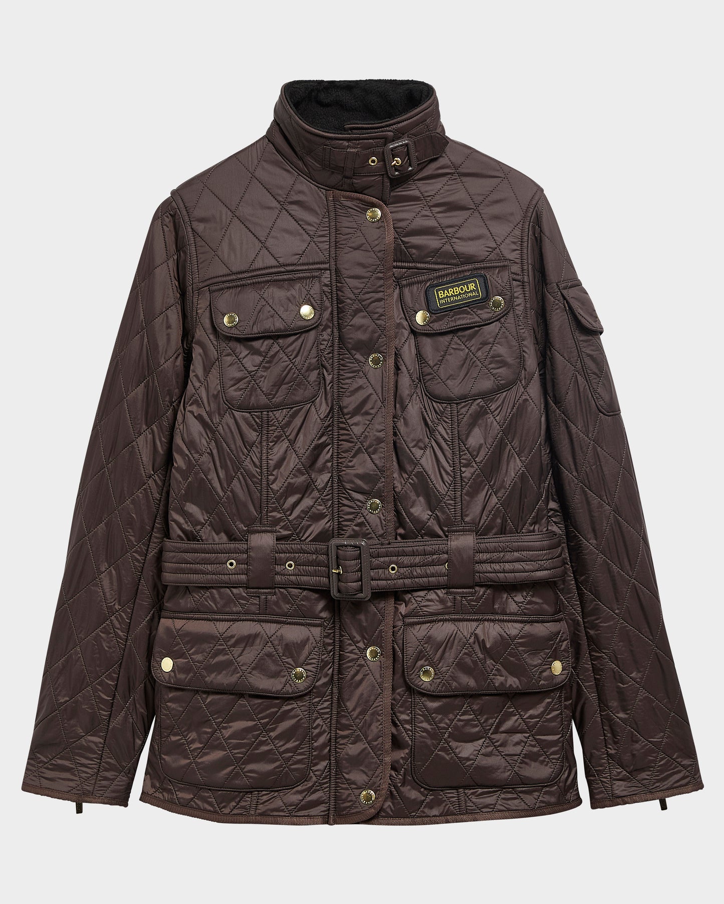 Barbour International Womens Polarquilt Jacket - Truffle | CHO | Designer Womens Coats & Jackets