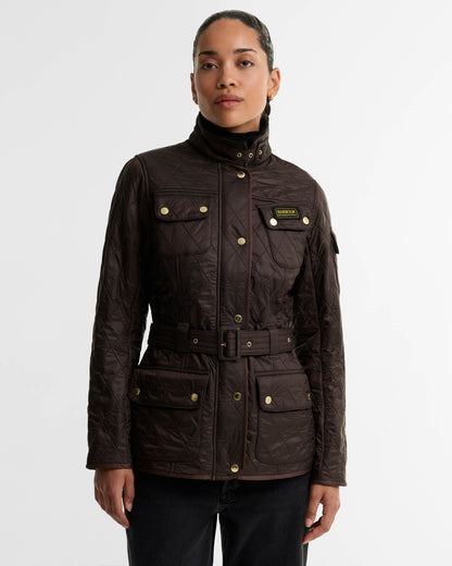 Barbour International Womens Polarquilt Jacket - Truffle | CHO | Designer Womens Coats & Jackets