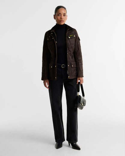 Barbour International Womens Polarquilt Jacket - Truffle | CHO | Designer Womens Coats & Jackets