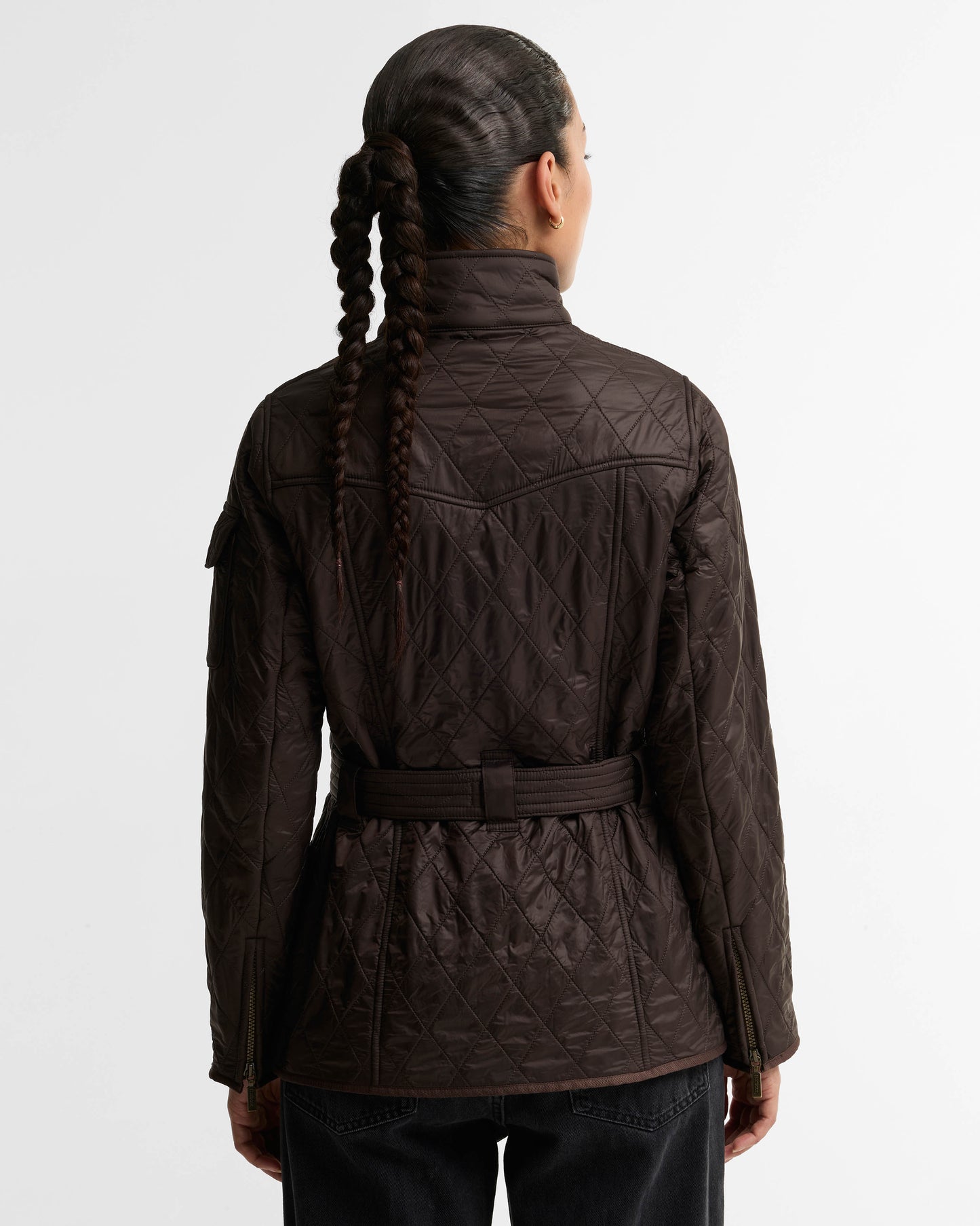 Barbour International Womens Polarquilt Jacket - Truffle | CHO | Designer Womens Coats & Jackets
