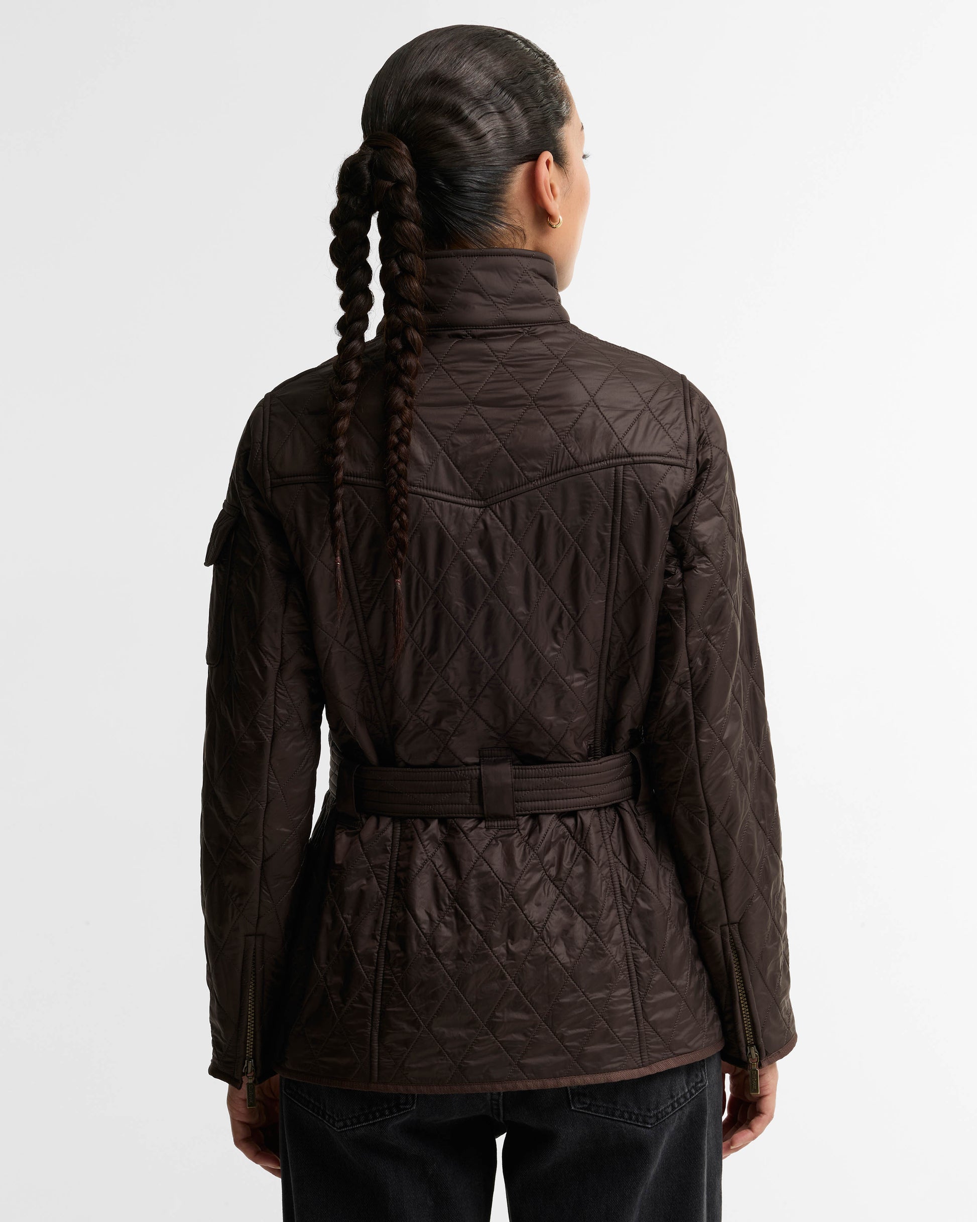 Barbour International Womens Polarquilt Jacket - Truffle | CHO | Designer Womens Coats & Jackets