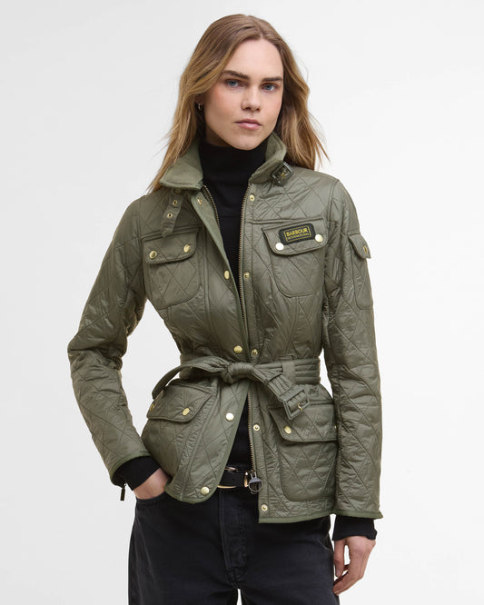 Barbour International Womens Polarquilt Jacket - Dusky Khaki