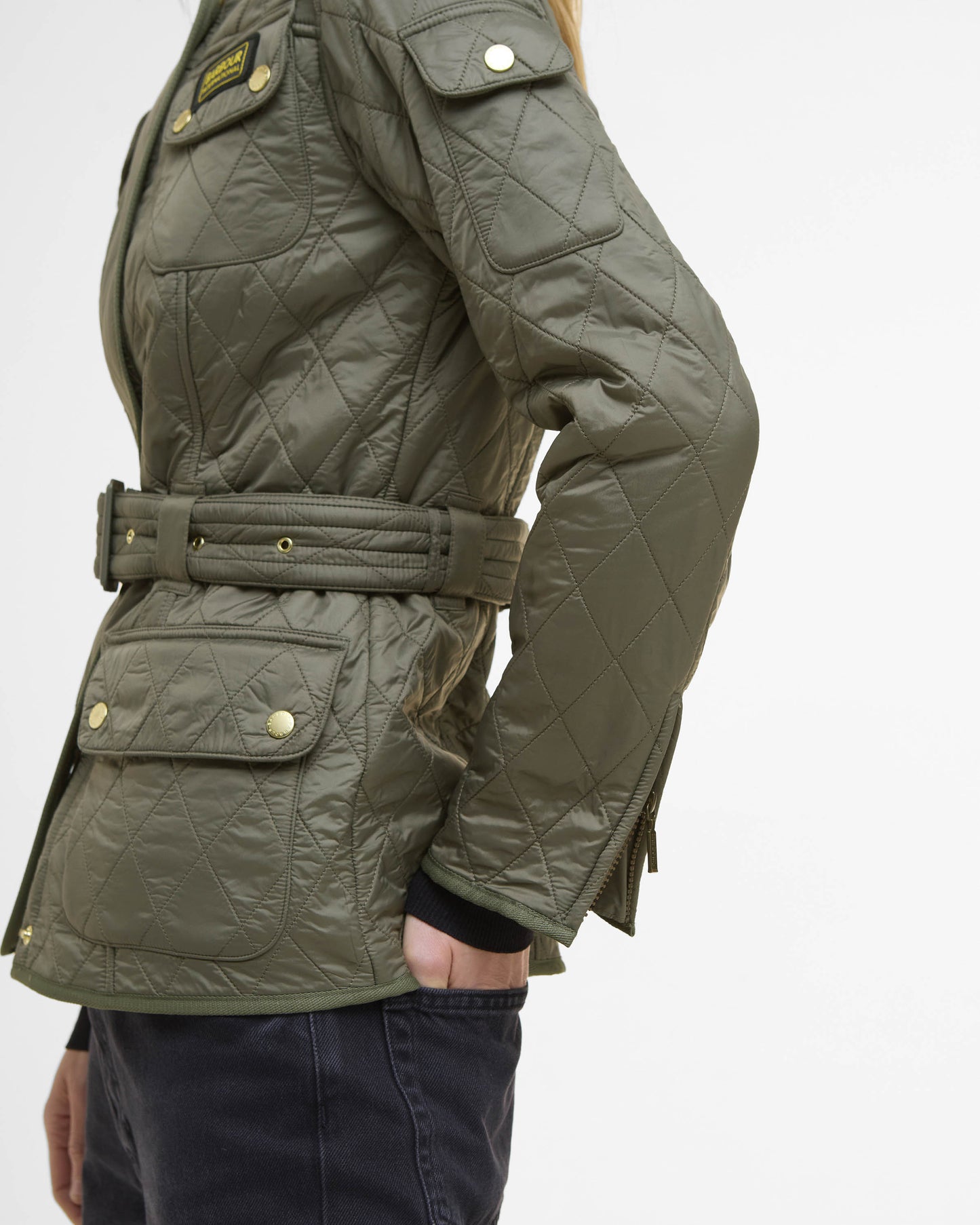 Barbour International Womens Polarquilt Jacket - Dusky Khaki