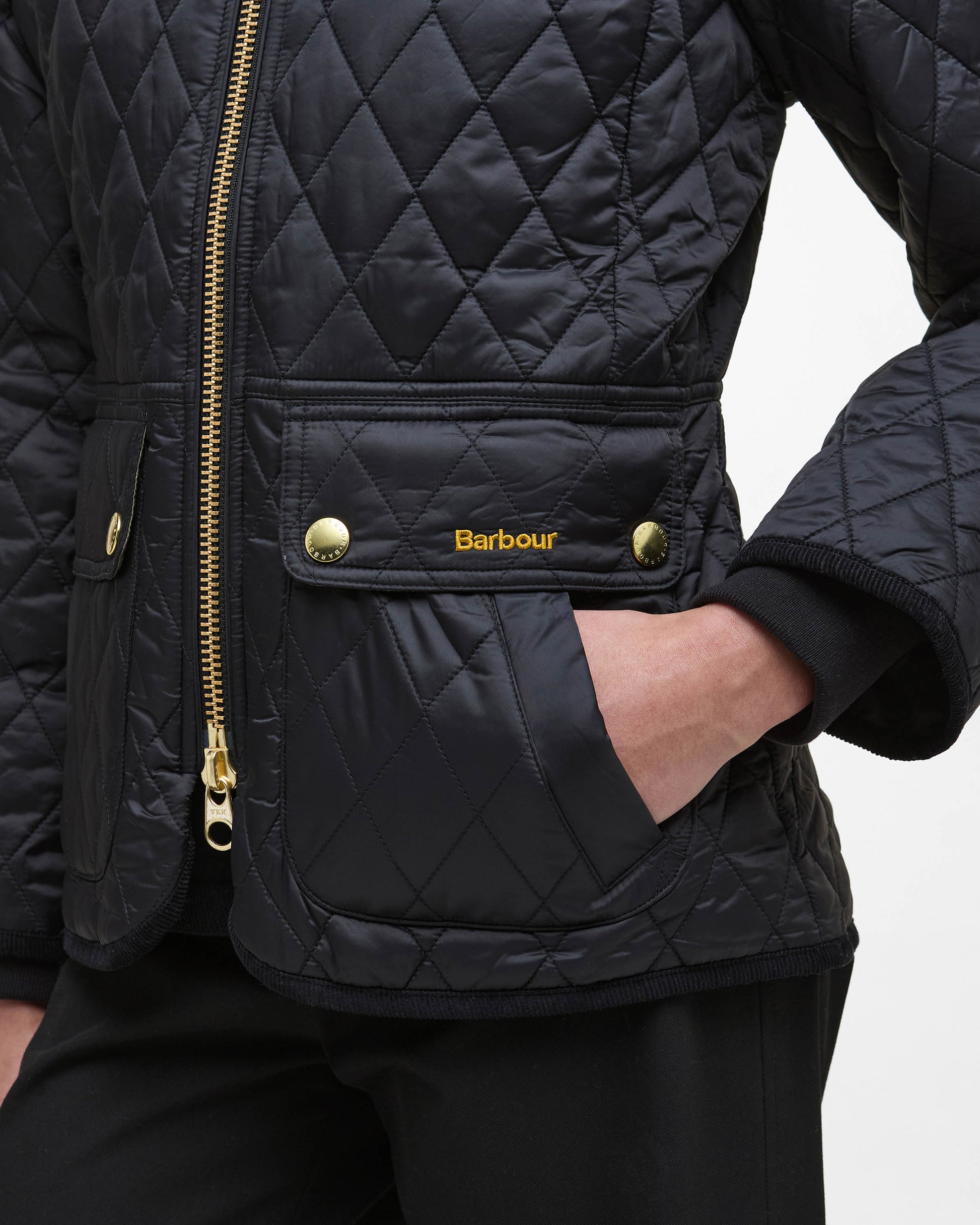 Barbour Fitted Beadnell Womens Quilted Jacket - Black/Classic | CHO | Designer Womens Coats & Jackets