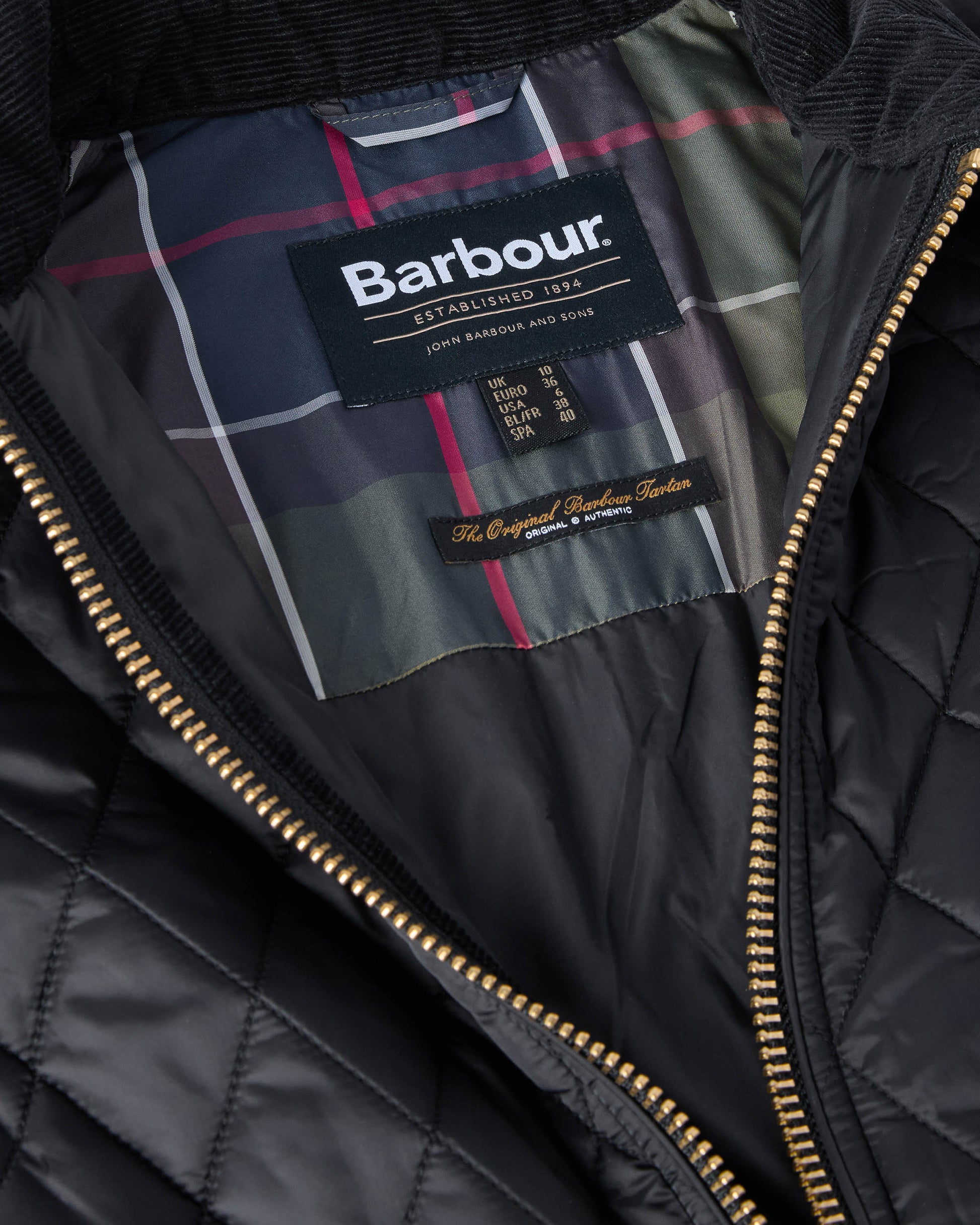 Barbour Fitted Beadnell Womens Quilted Jacket - Black/Classic | CHO | Designer Womens Coats & Jackets
