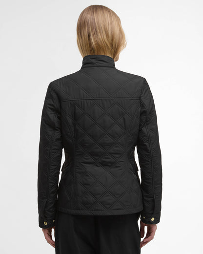 Barbour International Halsey Womens Quilted Jacket - Black/Dusky Khaki