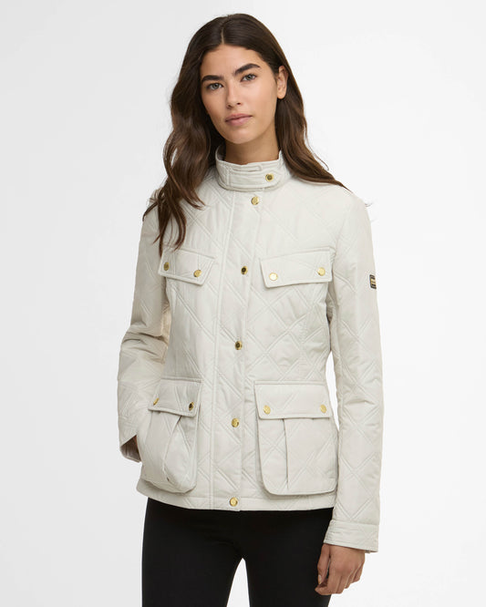 Barbour International Halsey Womens Quilted Jacket - Silver Birch