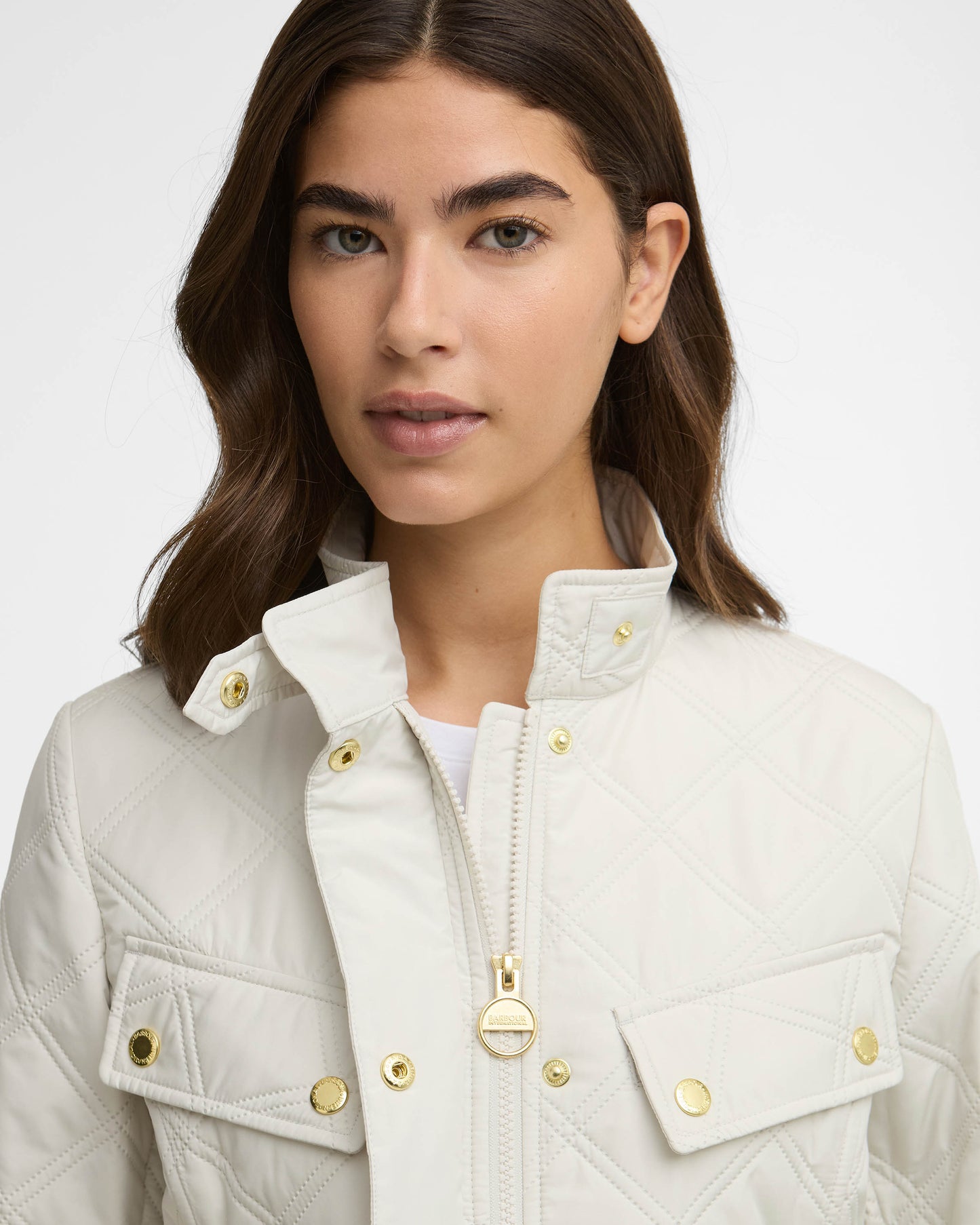 Barbour International Halsey Womens Quilted Jacket - Silver Birch