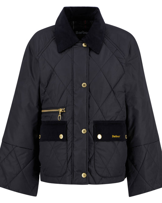 Barbour Martha Womens Quilted Jacket - Black/Classic Tartan