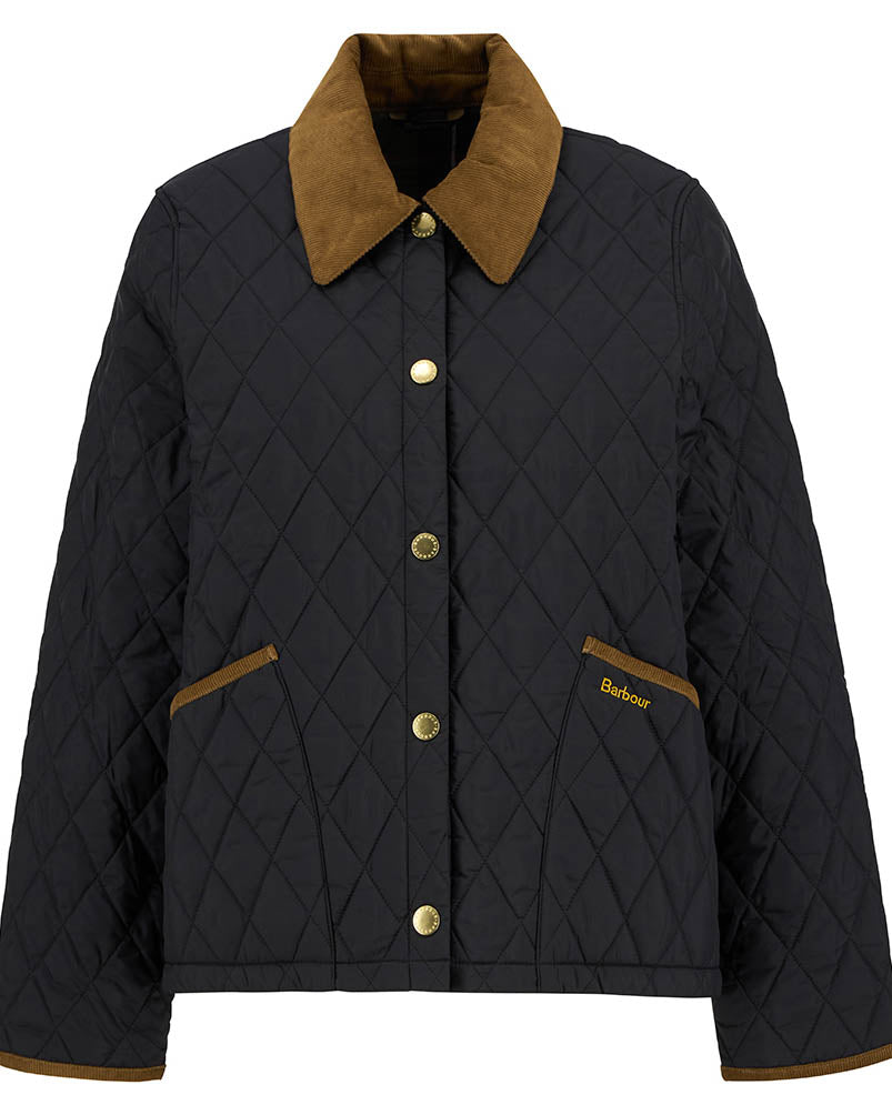 Barbour Icons Cropped Liddesdale Womens Quilted Jacket - Black/Classic