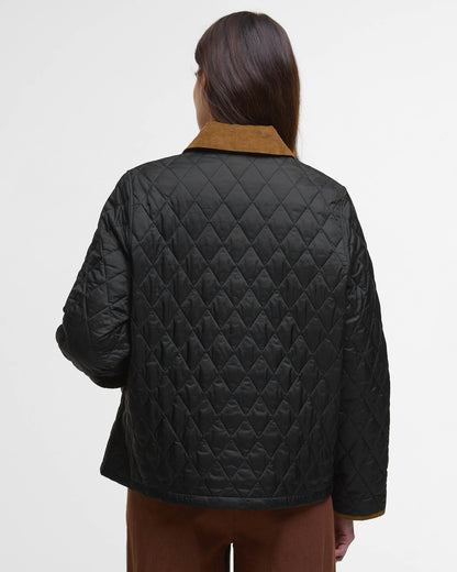 Barbour Icons Cropped Liddesdale Womens Quilted Jacket - Black/Classic | CHO | Designer Womens Coats & Jackets