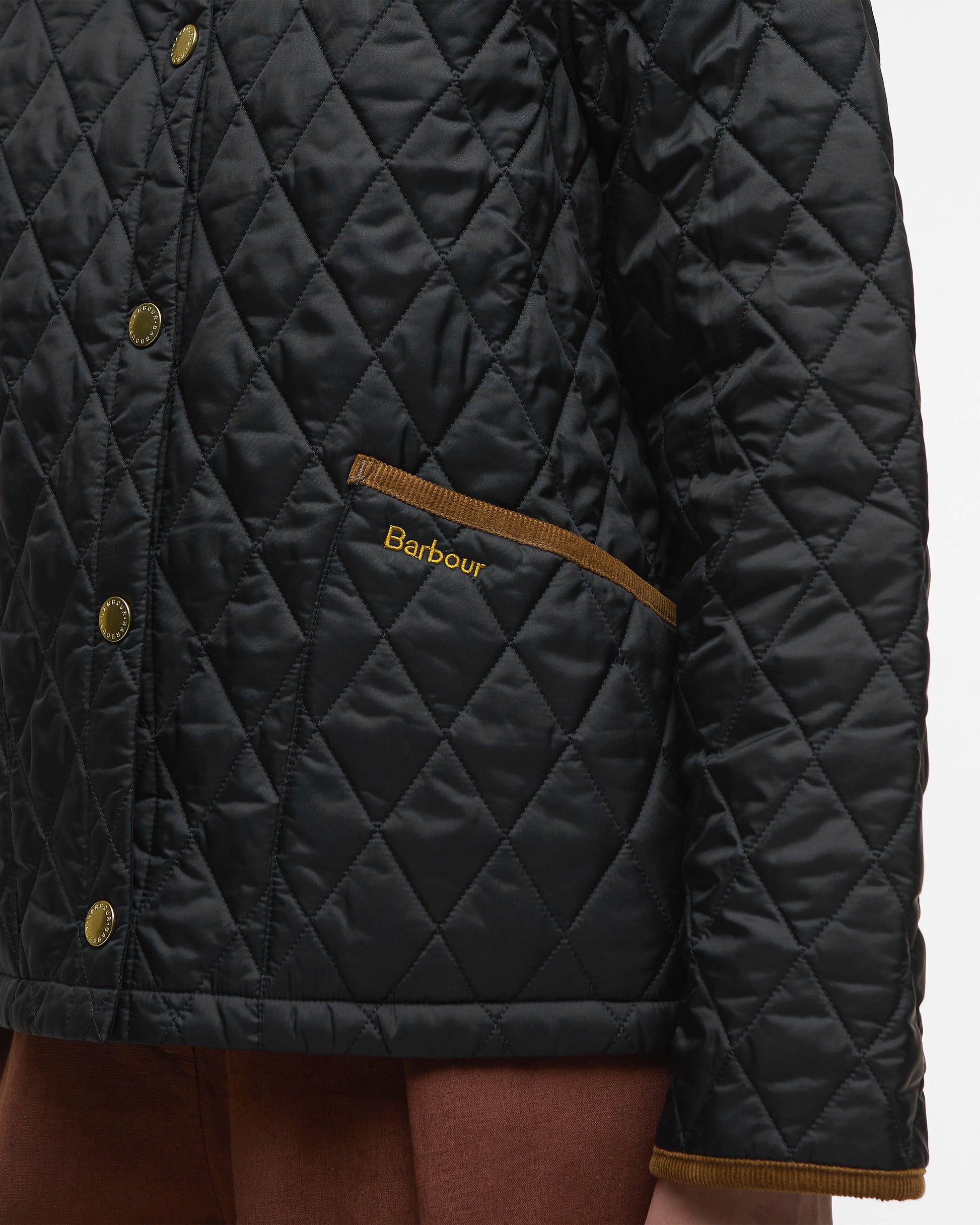 Barbour Icons Cropped Liddesdale Womens Quilted Jacket - Black/Classic | CHO | Designer Womens Coats & Jackets