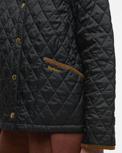 Barbour Icons Cropped Liddesdale Womens Quilted Jacket - Black/Classic | CHO | Designer Womens Coats & Jackets