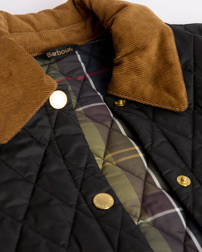 Barbour Icons Cropped Liddesdale Womens Quilted Jacket - Black/Classic | CHO | Designer Womens Coats & Jackets