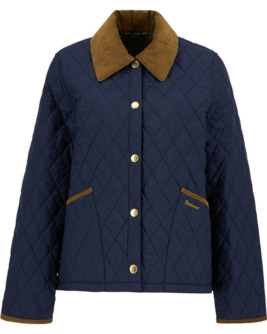 Barbour Icons Cropped Liddesdale Womens Quilted Jacket - Navy/Classic
