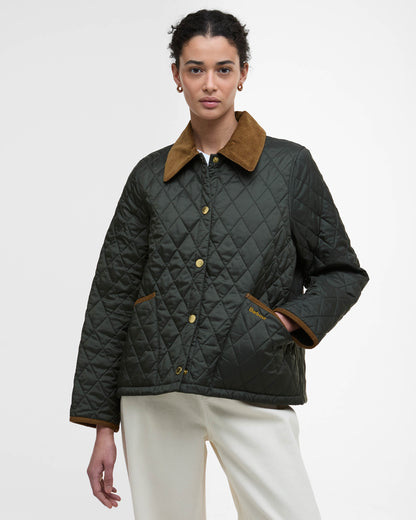 Barbour Icons Cropped Liddesdale Womens Quilted Jacket - Sage/Ancient