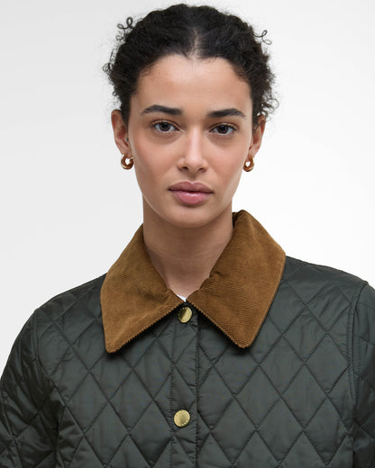 Barbour Icons Cropped Liddesdale Womens Quilted Jacket - Sage/Ancient