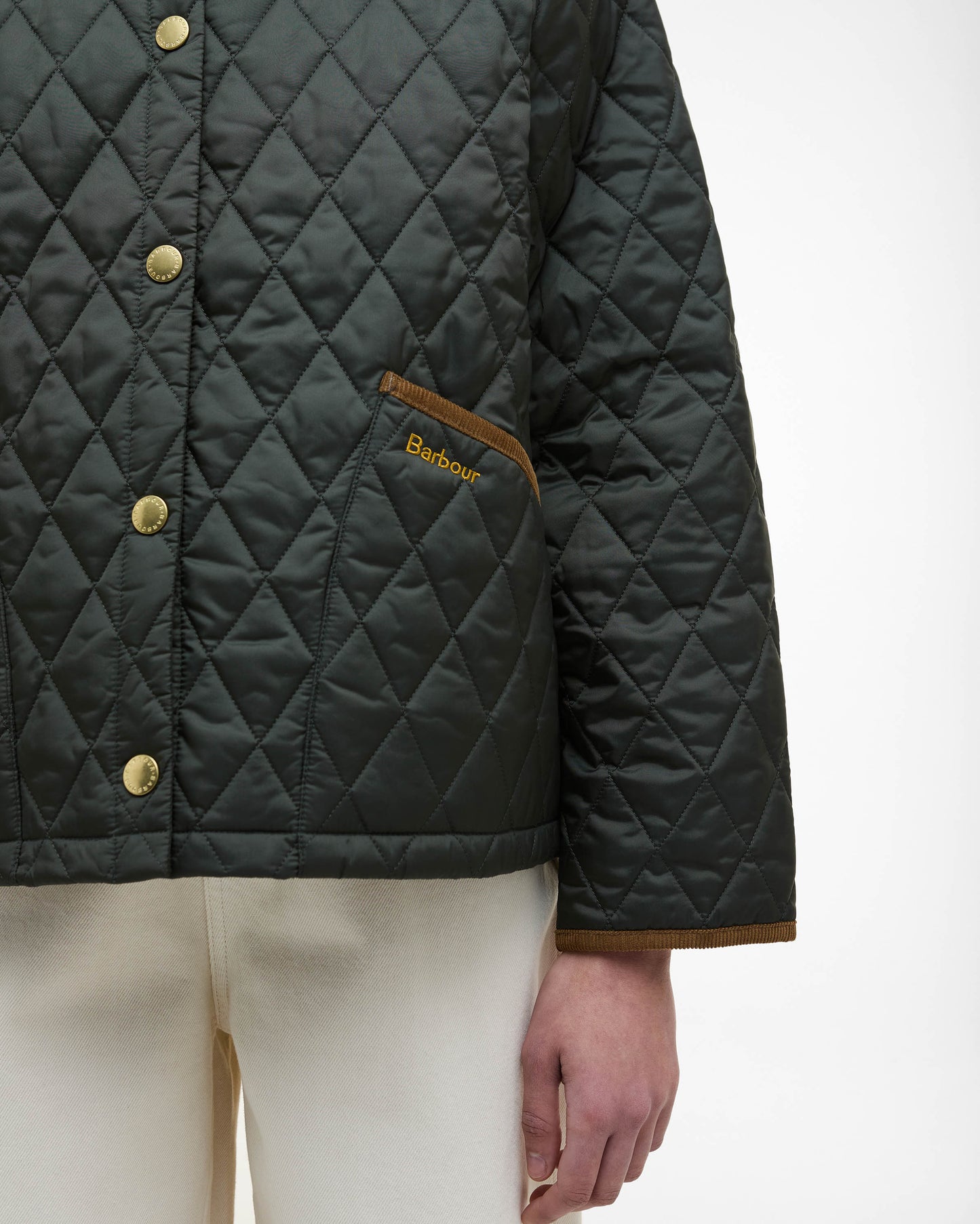 Barbour Icons Cropped Liddesdale Womens Quilted Jacket - Sage/Ancient