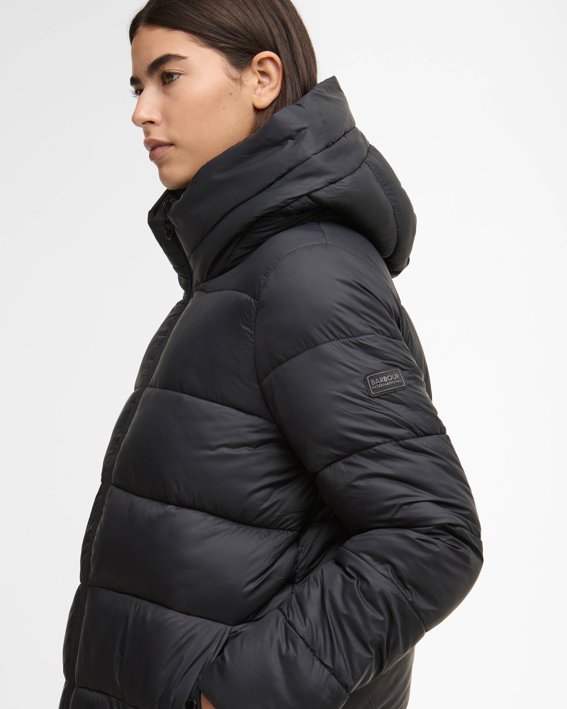 Barbour International Olivios Womens Puffer Jacket - Black - CHO - Designer Womens Coats & Jackets