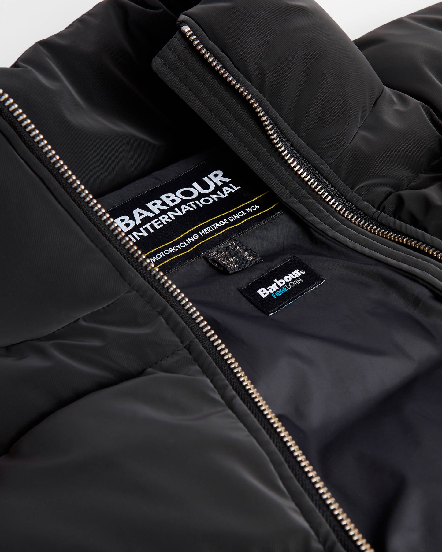 Barbour International Hudson Womens Faux Velvet Puffer Jacket - Black
