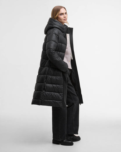 Barbour International Olivios Womens Longline Puffer Jacket - Black