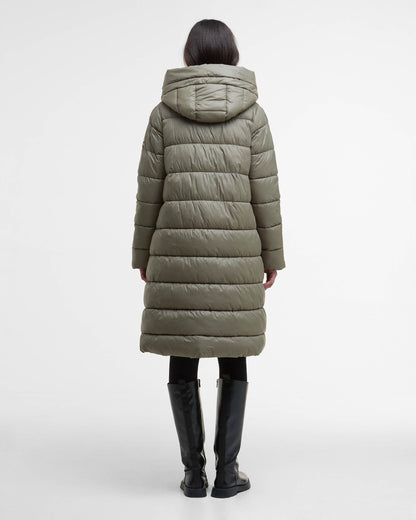 Barbour International Olivios Womens Longline Puffer Jacket - Dusky Khaki