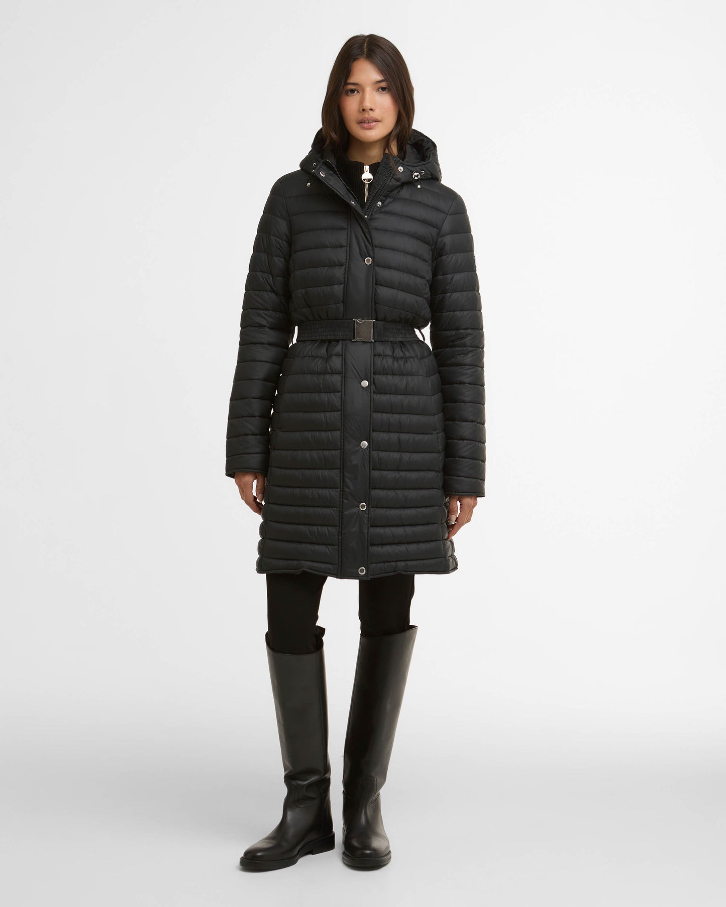 Barbour International Longline Jada Womens Puffer Jacket - Black