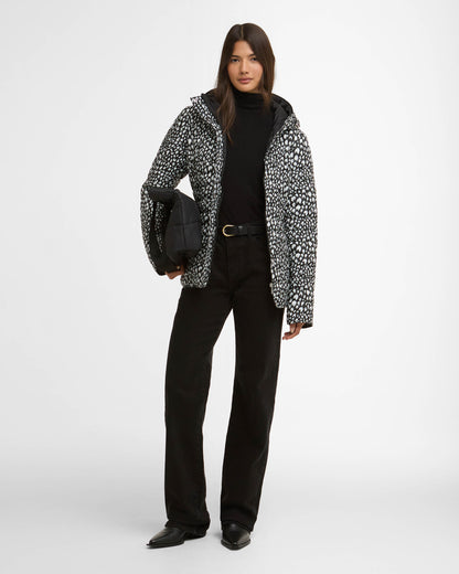 Barbour International Printed Jada Womens Puffer Jacket - Snow Leopard Print