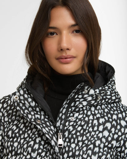 Barbour International Printed Jada Womens Puffer Jacket - Snow Leopard Print