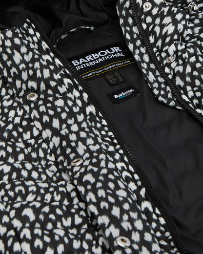 Barbour International Printed Jada Womens Puffer Jacket - Snow Leopard Print