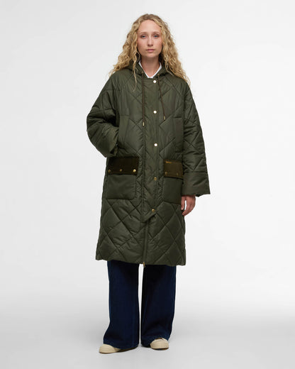 Barbour Braidley Womens Quilted Jacket - Olive/Ancient Tartan